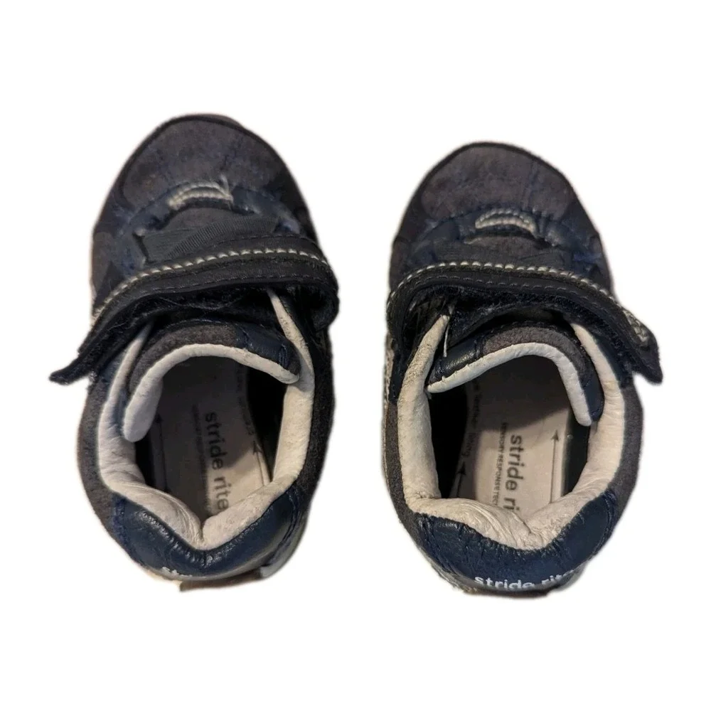Stride Rite Toddler Boy's SRT Declan Soft Motion‎ Leather Sneaker Blue Size 4XW